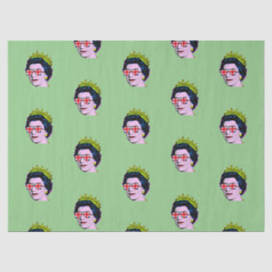 Moderne Pop Art Queen in Union Jack Brillen Gewebe Seidenpapier