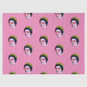 Moderne Pop Art Queen in Union Jack Brillen Gewebe Seidenpapier