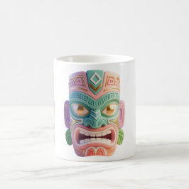 Moderne Pop-Art-Tiki-Kopfmaske Kaffeetasse