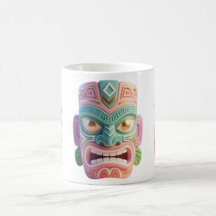 Moderne Pop-Art-Tiki-Kopfmaske Kaffeetasse