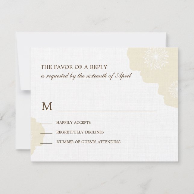 Moderne Poppies Wedding RSVP Card - Mandeln Karte (Vorderseite)