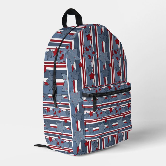 Moderne populäre Patriotische Jugendstars Bedruckter Rucksack (Rückseitige Ecke links)