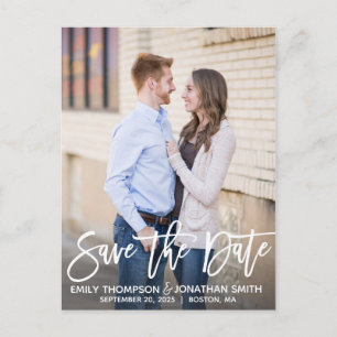 Moderne Portraitbilder Save the Date Postkarte