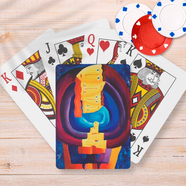 Moderne Portraitmalerei vereint moderne Kunst Spielkarten (Von Creator hochgeladen)