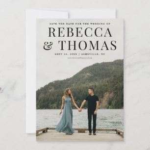 Moderne Porträt Foto Hochzeit speichern das Datum Save The Date