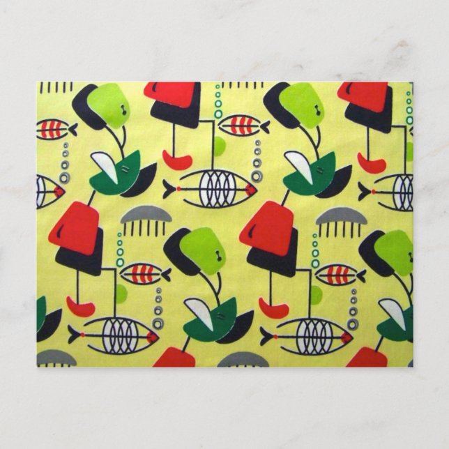 Moderne Postkarte für Atomfische aus dem Mittelalt (Vorderseite)