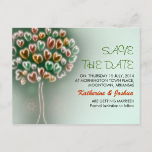 moderne Postkarten des Liebebaums Save the Date