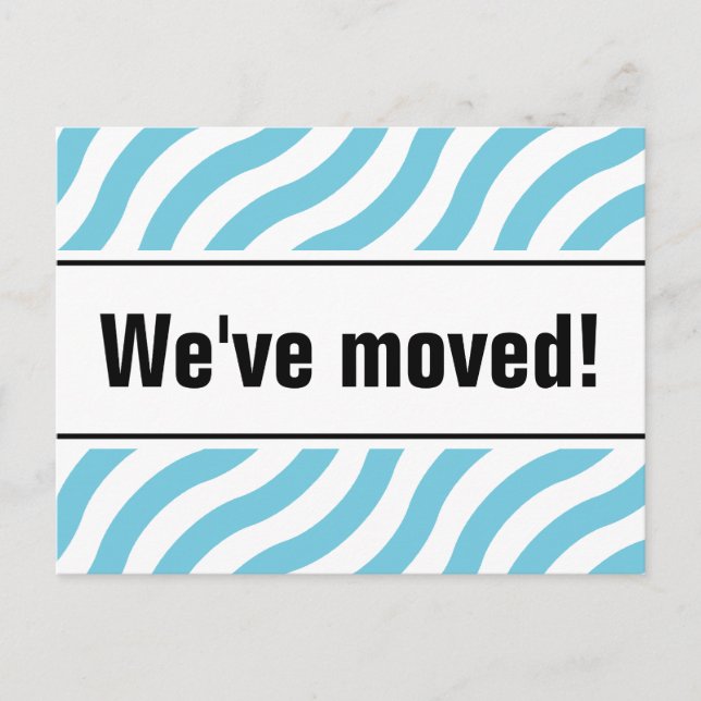 Moderne Postkarten mit blauen Linien (Vorderseite)