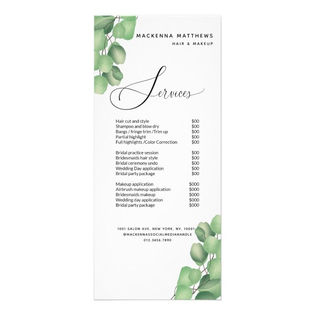 Moderne Preisliste für Folienhäuser Werbekarte (Vorne)
