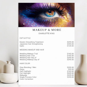 Moderne Preisliste für Make-up-Foto-Salon Poster