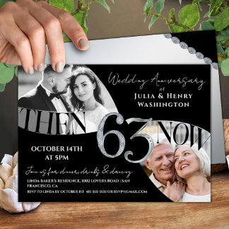 Moderne Premium 63. Hochzeitstag-Jubiläumskarte Einladung