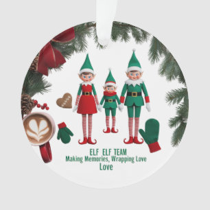 Moderne Premium-Elfen-Team-Acrylkreis-Ornament  Ornament