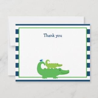 Moderne Preppy Alligator Flat Danke Notizkarten Mitteilungskarte