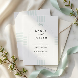 Moderne preppy-Hochzeitseinladung mit Schleife und Einladung