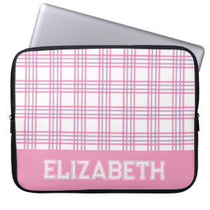 Moderne Preppy-Karot-Varsity-Schrift Rosa Lila Laptopschutzhülle
