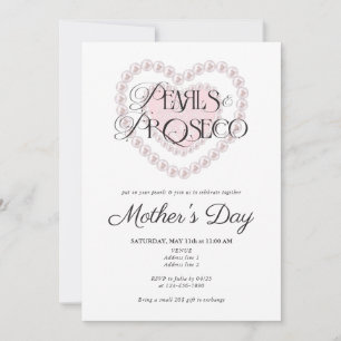 Moderne Preppy Pearls & Prosecco Mutter Day Party Einladung