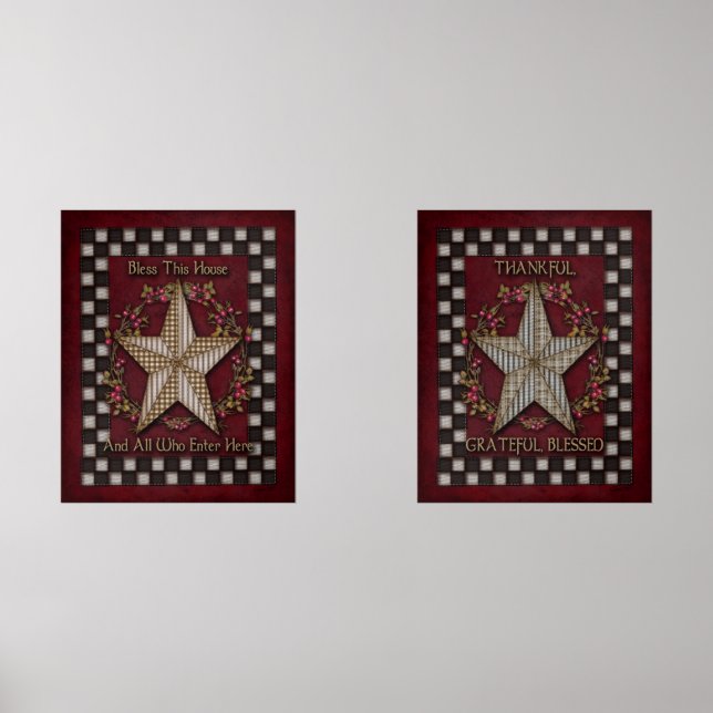 Moderne, primitive Folkkunst Aufleben von Gefühlen Bilderwand Sets (Vorderseite)