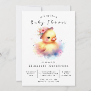 Moderne Printable Duck Baby Duck Dusche Einladung