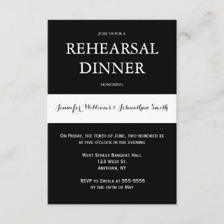 Moderne Probe-Dinner-Einladungen in Schwarz und We Einladung