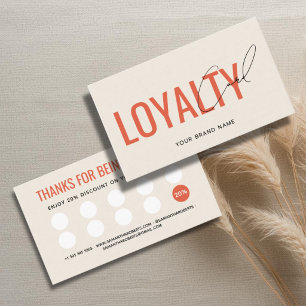 Moderne professionelle beige orange Kundschaft Treuekarte