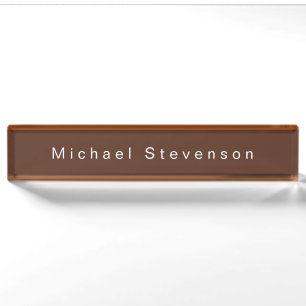 Moderne professionelle braune Trendfarbe Namensplakette