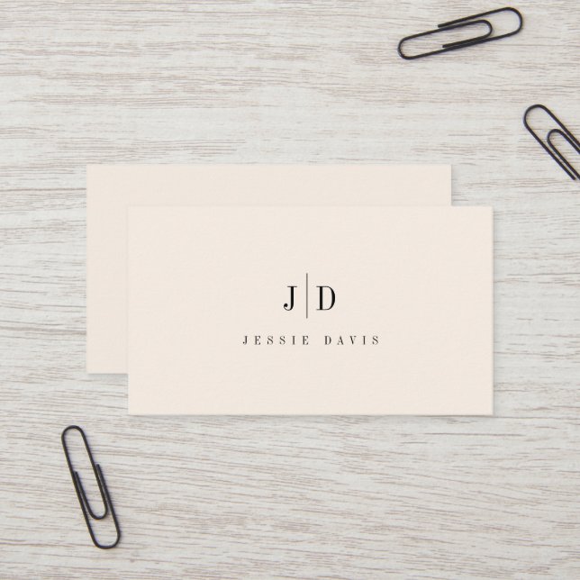 Moderne professionelle einfache Monogramm  Visitenkarte (Vorderseite/Rückseite Beispiel)