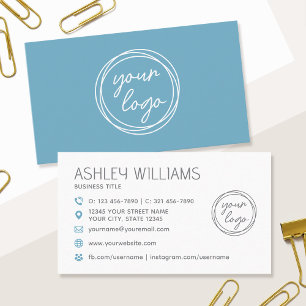 Moderne professionelle elegante blaue Logos in Son Visitenkarte