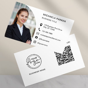 Moderne professionelle Foto-QR-Code-Social-Media Visitenkarte