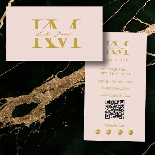 Moderne professionelle Gold-Rosa-Monogramm-Vermark Visitenkarte