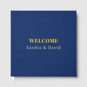 Moderne professionelle Gold- und Blauschrift Serif Gästebuch