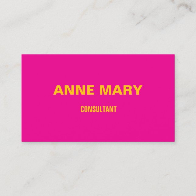 Moderne, professionelle, heiß rosa Orange Trendy Visitenkarte (Vorderseite)
