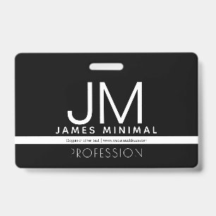 Moderne professionelle Minimaldesign   Schwarz & W Ausweis