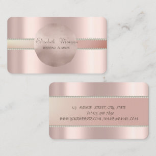 Moderne professionelle Roségold-Kreis-Perlen Visitenkarte