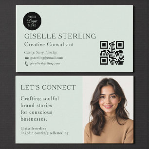 Moderne professionelle Salbeigrüne Branding Visitenkarte