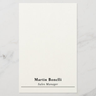 Moderne professionelle schlichte schwarze und weiß briefpapier