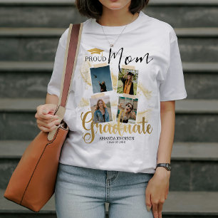 Moderne Proud Mama Gold Graduate 4 Fotografie weiß T-Shirt
