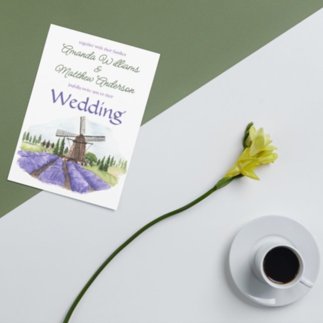 Moderne Provence Lavender Fields Floral Wedding Einladung (Von Creator hochgeladen)