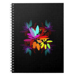 Moderne Psychedelic Style Rainbow Petals Notizblock