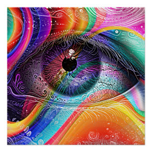 Moderne psychedelische abstrakte Augen-Geometrie Poster