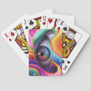 Moderne psychedelische abstrakte Augen-Geometrie Spielkarten