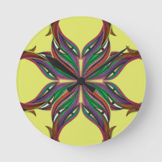 Moderne psychedelische Mandala-Kreuz Runde Wanduhr