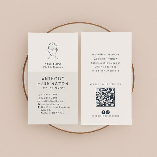 Moderne Psychotherapeutin, QR-Code, SM-Icons Visitenkarte