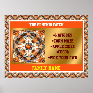 Moderne Pumpkin Erntedank Herbstkollektion Poster