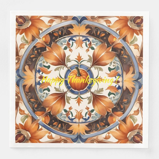 Moderne Pumpkin Erntedank Herbstkollektion Serviette (Vorderseite)