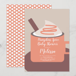 Moderne Pumpkin Gewürz-Tasse Fall Baby Dusche Einladung