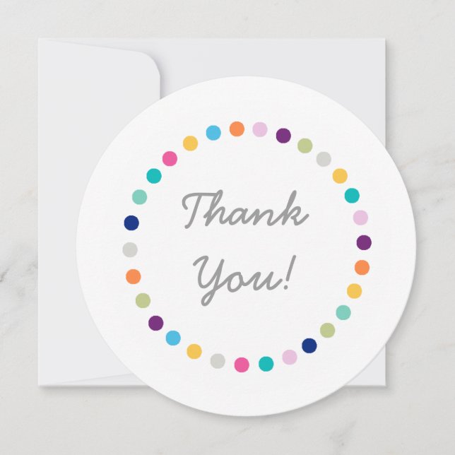 Moderne Punkte Danke Karte (Vorderseite)
