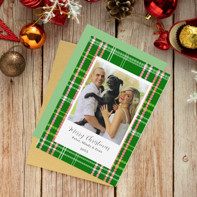 Moderne Punkte Grün und Rosa Weihnachten individue (Von Creator hochgeladen)