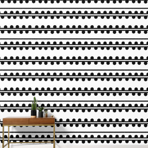 Moderne Punkte Minimalistischer Schwarz-weiß-Line- Tapete
