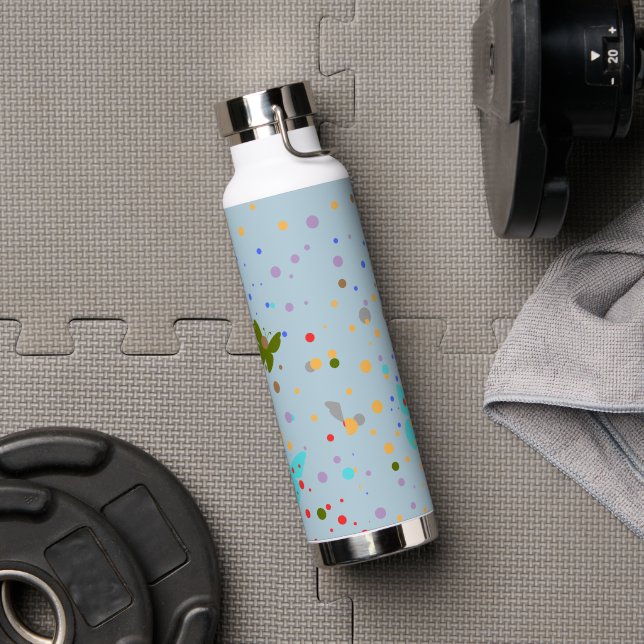 Moderne Punkte & Schmetterlingshalz Trinkflasche (Fitnessstudio)