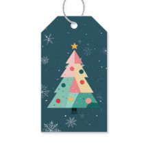 Moderne Punkte-Weihnachtsbaum-Geschenkanhänger